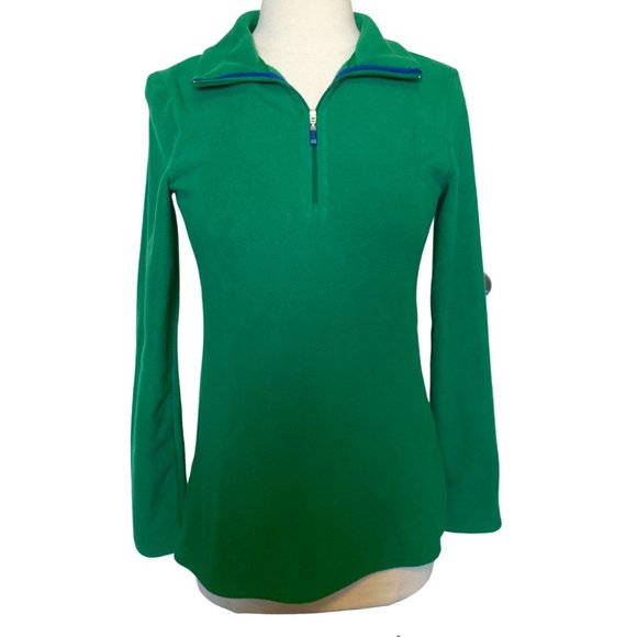 GAP Green Fleece Sweater 1/4 Zip Up Mock Neck Pullover Size Small/XS - Picture 2 of 10